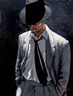 Fabian Perez Canvas Paintings - MAN IN WHITE SUIT IV